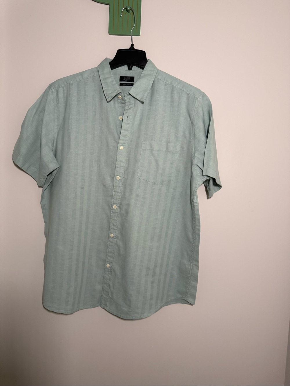 Men's Casual Short-Sleeve Button-Down Shirt - Mint Green